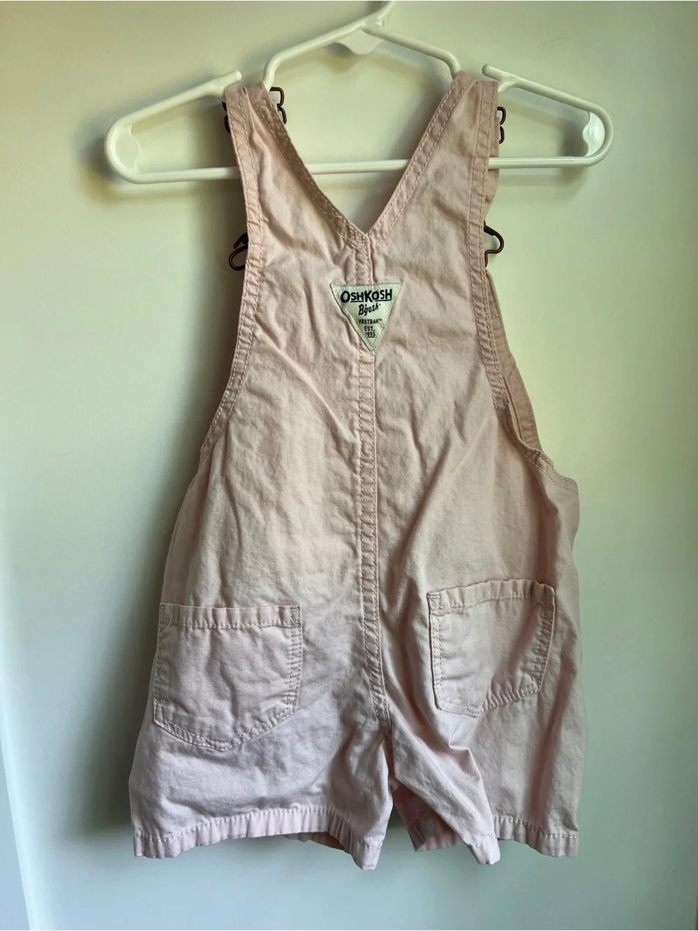 OshKosh B’gosh Toddler Pink Heart Shortalls Overalls 2T